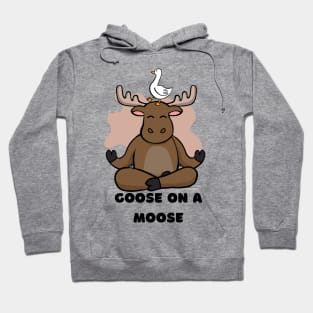 Goose on a Moose Animal Funny Hoodie